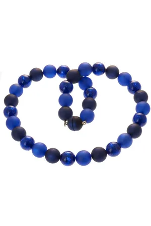 Bella Carina Perlenkette Polaris Perlen Kette mit Glitzer Effekt 14 mm blau - Verkäufer: