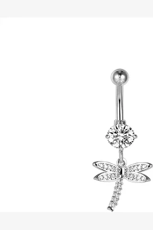 Karisma Bauchnabelpiercing Edelstahl Bauchnabelpiercing Anhänger Libelle Banana, Zirkonia - HB173 - Silber - Verkäufer: Schmuck