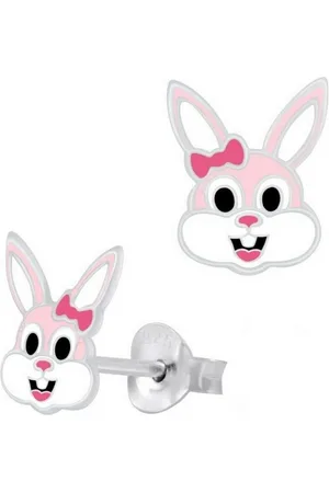 Goldene Hufeisen Paar Ohrstecker Mädchen Ohrstecker Hase Kinder Ohrringe aus 925 Sterling Silber (1 Paar, inkl. Etui), mit Emaille - Verkäufer: