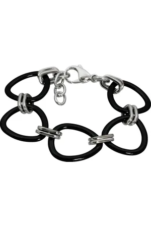 Amello Edelstahlarmband Dreiecke Armband silber schwarz (Armband), Armbänder für Damen Edelstahl (Stainless Steel) - Verkäufer: Fit4Style Silberschmuck - IMPPAC