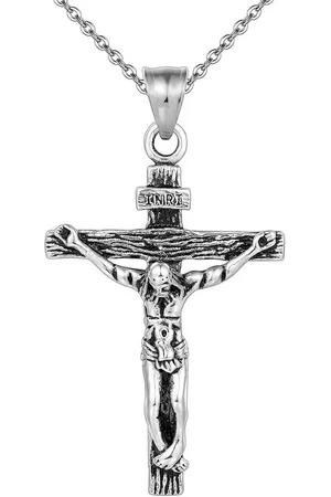 Karisma Kette mit Anhänger Männer Edelstahl Collier Anhänger Halskette - Kreuz Inri - Verkäufer: Schmuck