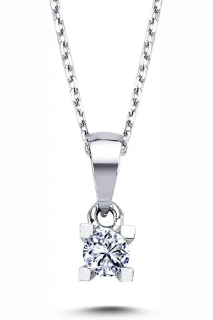 EinStein Diamant Collier Halskette 0,13 Carat Diamant Anhänger mit Kette in 14 Karat Weißgold - Verkäufer:
