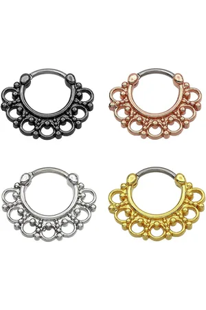 Karisma Piercing-Set Titan G23 Septum Clicker Segment Ring Nasenring Nasenpiercing- 1,2x8mm tsc-h003 - Silber - Verkäufer: Schmuck