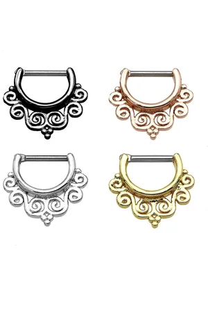 Karisma Nasenpiercing Titan G23 Septum Clicker Segment Ring Nasenring, Nasenpiercing-1,2x8mm tsc-h004 -Roségold - Verkäufer: Schmuck