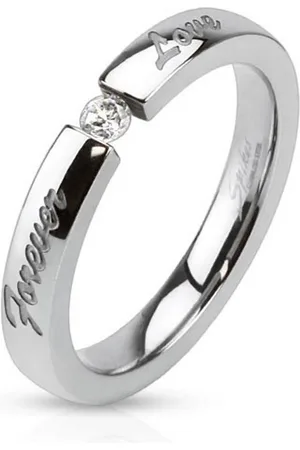 Bungsa Fingerring Ring Forever Love Silber aus Edelstahl Unisex (Ring, 1-tlg), Frauen Mädchen - Verkäufer: