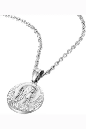 Karisma Kette mit Anhänger Damen Edelstahl Collier Anhänger Halskette - Heilige Maria, mit Gebet - CSP1002 - Silber - Verkäufer: Schmuck