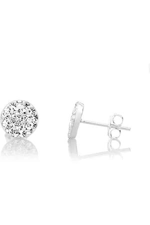 Karisma Paar Ohrstecker Ohrstecker Silber 925 Mit Kristall Elements Unisex Weiss 8mm - Verkäufer: Schmuck