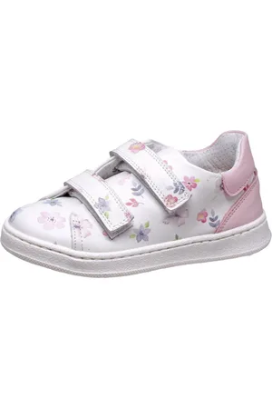 Dianetti Sneaker Halbschuh 9726 Italien Leder Weiß Blumen Klett Sneaker - Verkäufer: Alex und Elis Kinderschuhe