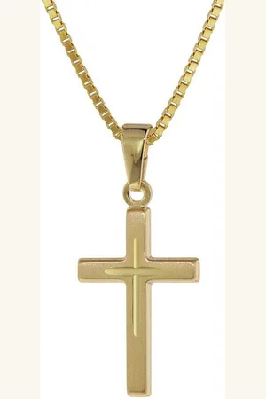 trendor Kette mit Anhänger Kreuz-Anhänger Gold 333 8 Kt. + Goldplattierte Silber- - Verkäufer: uhrcenter