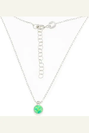 Bella Carina Kette mit Anhänger Anhänger mit Opal 5,5 mm und Kette 925 Silber, mit synthetisch hergestelltem Opal - Verkäufer: