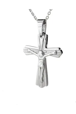 Karisma Kette mit Anhänger Unisex Edelstahl Kettenanhänger Kreuz XS Silber Farbe mit EdelstahKette SCP2001 - 45.0 Zentimeter - Verkäufer: Schmuck