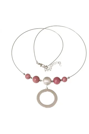 Bella Carina Collier Rhodochrosit und Kreis, 925 Silber - Verkäufer: