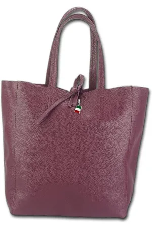 Florence Shopper Echtleder Schultertasche (Shopper, Schultertasche), Damen Tasche Echtleder , bordeaux, Made-In Italy - Verkäufer: Fit4Style Silberschmuck - IMPPAC