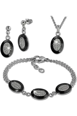 Amello Schmuckset Edelstahlschmuckset Keramik Rund (3-tlg., Schmucksets), Damen Schmucksets, Edelstahl (Stainless Steel), Farbe: , s - Verkäufer: Fit4Style Silberschmuck - IMPPAC