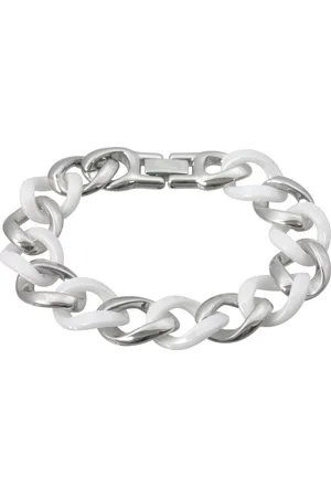 Amello Edelstahlarmband Panzer Armband silber weiß (Armband), Armbänder für Damen Edelstahl (Stainless Steel) - Verkäufer: Fit4Style Silberschmuck - IMPPAC