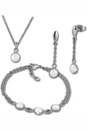 Amello Schmuckset Edelstahlschmuckset Halbkugel (3-tlg., Schmucksets), Damen Schmucksets, Edelstahl (Stainless Steel), Farbe: , w - Verkäufer: Fit4Style Silberschmuck - IMPPAC