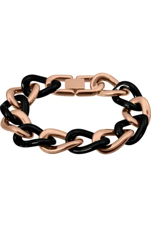 Amello Edelstahlarmband Panzer Armband rosegold schwarz (Armband), Armbänder für Damen Edelstahl (Stainless Steel), vergoldet (Roségold 3 - Verkäufer: Fit4Style Silberschmuck - IMPPAC