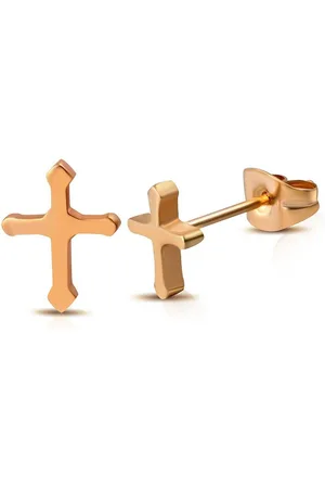 Bungsa Ohrring-Set Ohrstecker Kreuz Rosegold aus Edelstahl Unisex (1 Paar (2 Stück), 2-tlg), Ohrschmuck Ohrringe - Verkäufer: