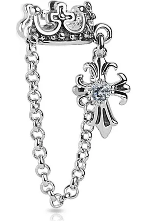 Bungsa Ohrklemme Ohrklemme Kreuz-Anhänger silber aus Messing Unisex (1 Stück, 1-tlg), Ohrschmuck Ohrringe - Verkäufer: