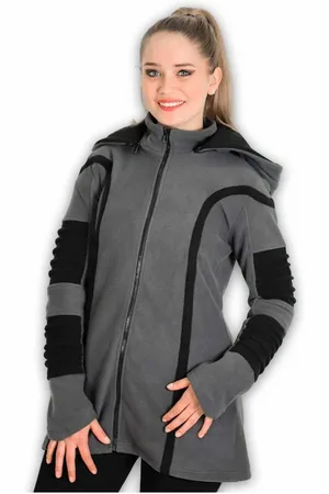 Kunst und Magie Kurzjacke Damenmatel aus Fleece mit Zipfelkapuze Goa Jacke - Verkäufer: