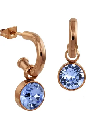 Amello Paar Ohrhänger Ohrringe Edelstahl Ohrhänger blau (Ohrhänger), Damen Ohrhänger Edelstahl, vergoldet (Roségold 333) rosegold, hellblau - Verkäufer: Fit4Style Silberschmuck - IMPPAC