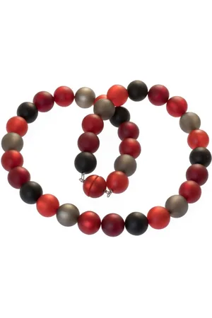 Bella Carina Perlenkette Polaris Perlen Kette 14 mm rot schwarz grau - Verkäufer: