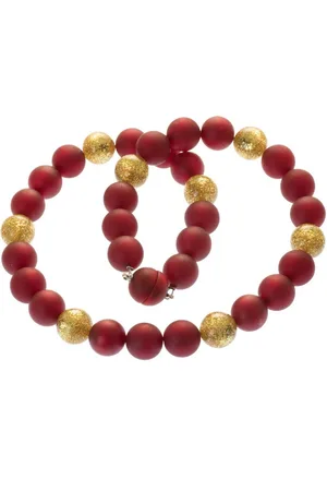 Bella Carina Perlenkette Polaris Perlen Kette 14 mm rot gold mit Glitzer Effekt - Verkäufer: