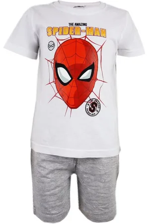 Marvel Pyjama Spiderman Kinder Jungen Pyjama Set aus kurzarm Shirt und Shots, Gr. 98-128 - Verkäufer: WS-Trend