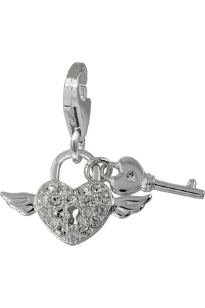 SilberDream Charm-Einhänger Charm Silber Emaille Anhänger, Schlüssel zum Herzen Anhänger 925 Sterling Silber, silber - Verkäufer: Fit4Style Silberschmuck - IMPPAC