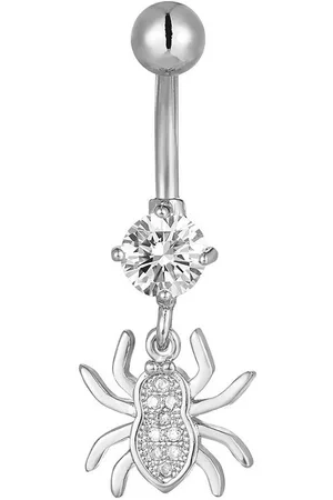 Karisma Bauchnabelpiercing Edelstahl Bauchnabelpiercing Banana Anhänger Spinne Zirkonia, - HB189 - Silber - Verkäufer: Schmuck