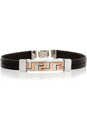 Karisma Lederarmband Immitat Leder Armband - Grieschiche Edelstahl Platte Rose Gold - SB7418-R - 19.0 Zentimeter - Verkäufer: Schmuck