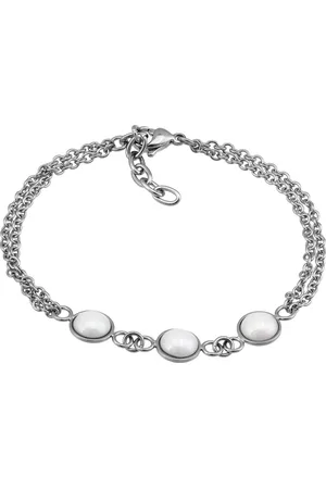 Amello Edelstahlarmband Halbkugel Armband silber weiß (Armband), Armbänder für Damen Edelstahl (Stainless Steel) - Verkäufer: Fit4Style Silberschmuck - IMPPAC