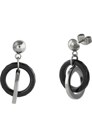 Amello Paar Ohrhänger Ohrringe Edelstahl Keramik (Ohrhänger), Damen Ohrhänger Ringe Edelstahl (Stainless Steel), in silberfarben, sc - Verkäufer: Fit4Style Silberschmuck - IMPPAC