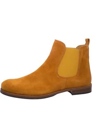 GALLUCCI Chelsea Boots 5079 Stiefeletten Veloursleder Ocra Gelb Schnürstiefelette - Verkäufer: Alex und Elis Kinderschuhe