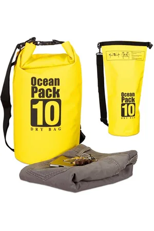 Relaxdays Packsack Ocean Pack 10L wasserdicht, Gelb - Verkäufer: