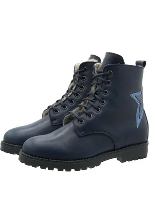 Dianetti Stiefel 9907 Winter Boots aus Leder mit Lammfell Blau Schnürstiefelette - Verkäufer: Alex und Elis Kinderschuhe
