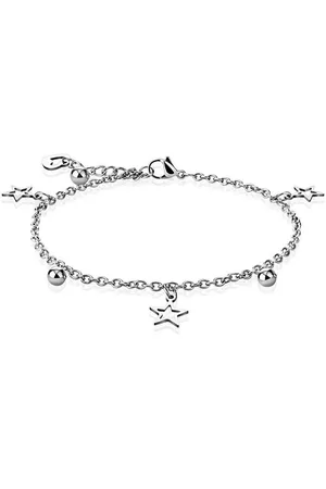 Bungsa Armband Bettelarmband Stern, Herz & Kugel Silber aus Edelstahl Unisex (1 Armband, 1-tlg), Bracelet Armschmuck - Verkäufer: