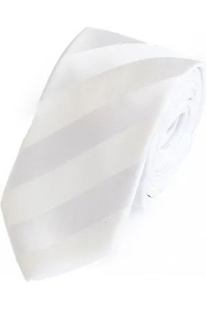 Fabio Farini Krawatte Weiße Herren Krawatten mit feiner Struktur in 6cm (ohne Box, Gestreift) Schmal (6cm), Strukturiert - Verkäufer: