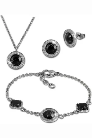 Amello Schmuckset Edelstahlschmuckset Keramik Rund (3-tlg., Schmucksets), Damen Schmucksets, Edelstahl (Stainless Steel), Farbe: , s - Verkäufer: Fit4Style Silberschmuck - IMPPAC
