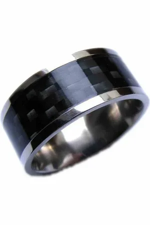 vivance collection Fingerring Titanium Carbon Ring, aus Titan mit Carbon - Verkäufer: KINGKA