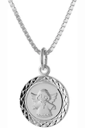 trendor Kette mit Anhänger Engel-Anhänger für Weißgold 585 (14 Kt) mit Silberkette - Verkäufer: uhrcenter