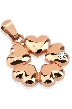 Bungsa Anhänger Set Anhänger 5 Herzen Rosegold aus Edelstahl Unisex (1-tlg), Pendant Halsketten - Verkäufer: