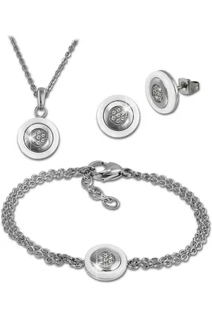 Amello Schmuckset Edelstahlschmuckset Keramik Rund (3-tlg., Schmucksets), Damen Schmucksets, Edelstahl (Stainless Steel), Farbe: , w - Verkäufer: Fit4Style Silberschmuck - IMPPAC