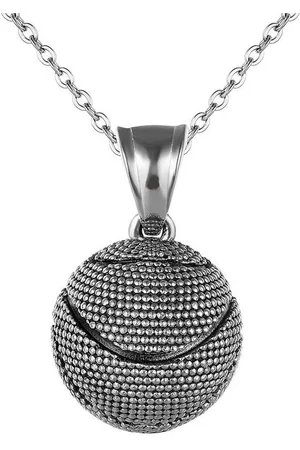 Karisma Piercing-Set Männer Edelstahl Collier Anhänger Halskette - Basketball Sport Kugel - CSP1009 - Silber - Verkäufer: Schmuck