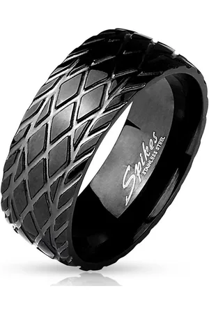 Bungsa Fingerring Ring Reifenprofil aus Edelstahl Herren 60-70 (Ring, 1-tlg), Herren - Verkäufer: