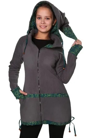 Kunst und Magie Kurzjacke Kunst&Magie kurzer Damenmantel Fleece+abnehmbarer Zipfelkapuze Fairy - Verkäufer: