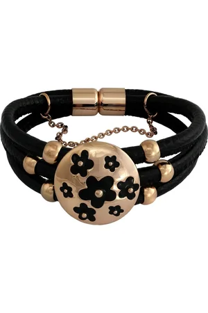 Amello Edelstahlarmband Blumen Armband Damen Leder (Armband), Damen Armband (Blumen) Edelstahl (Stainless Steel), vergoldet (Roségol - Verkäufer: Fit4Style Silberschmuck - IMPPAC