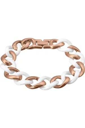 Amello Edelstahlarmband Panzer Armband rosegold weiß (Armband), Armbänder für Damen Edelstahl (Stainless Steel), vergoldet (Roségold 3 - Verkäufer: Fit4Style Silberschmuck - IMPPAC