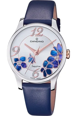 Candino Quarzuhr Damen Armbanduhr Elegance, (Analoguhr), Damen Armbanduhr rund, Lederarmband dunkelblau, Fashion - Verkäufer: Fit4Style Silberschmuck - IMPPAC