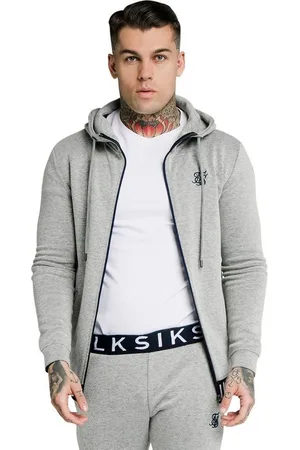 SikSilk Sweater Zipper Herren ELASTIC JACQUARD ZIP HOODIE SS-17554 Grey - Verkäufer: Fashioncode